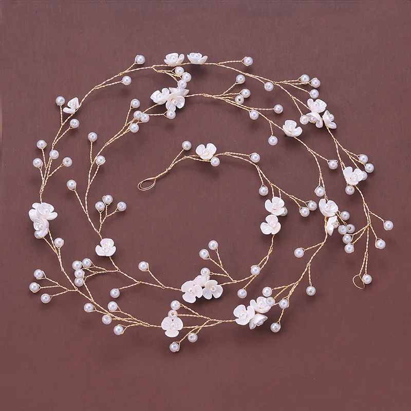 

Заколка для волос с хрустальным жемчугом, свадебный венок невесты, головной убор, повязка на голову с искусственным цветком, венки для фотографий, гирлянды, украшение для головного убора