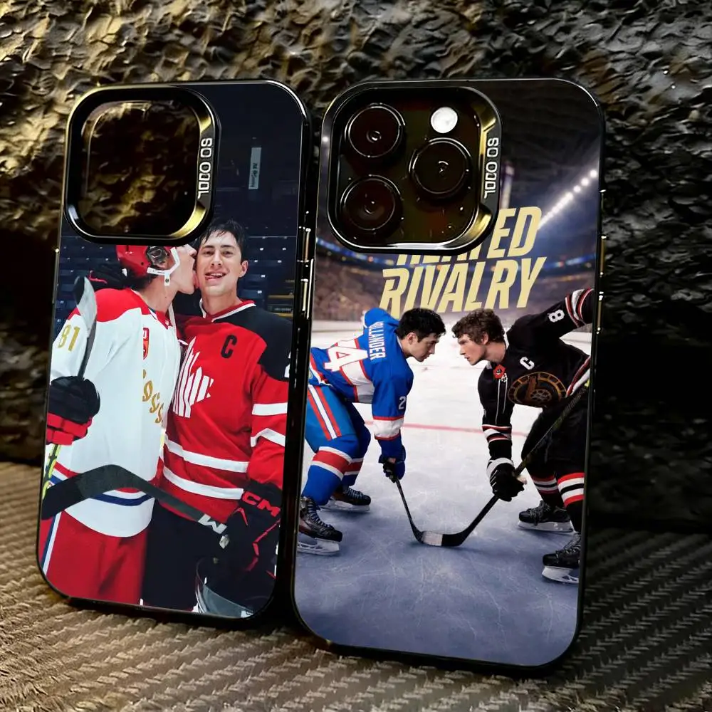 

H-Heated R-rivalry S-still Phone Case For iPhone 17,16,15,14,13,12,11 Plus,Pro Max,XS,Colored Silver Plated Inside Cover