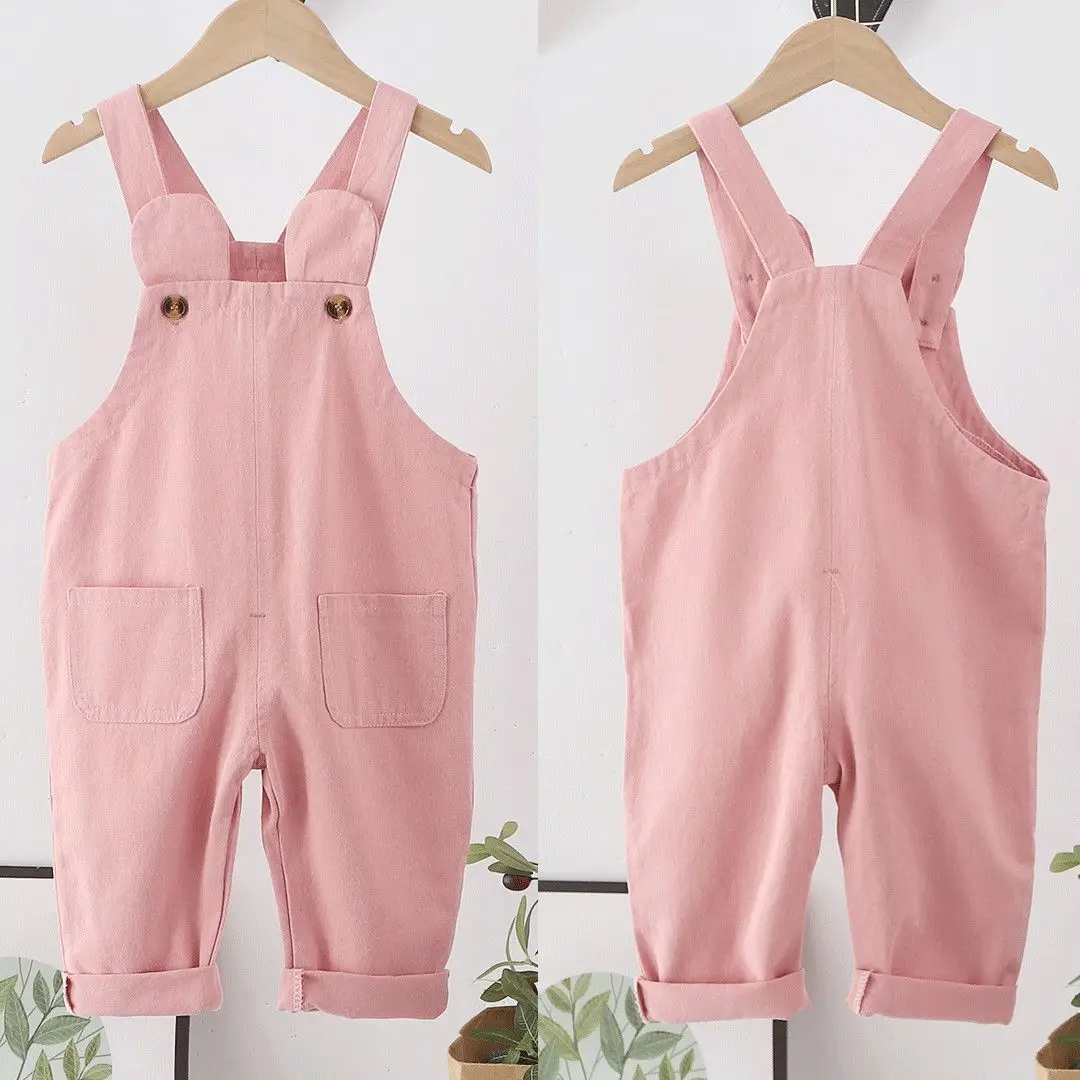 

Комбинезоны для девочек и мальчиков, комбинезоны для детей от 1 до 4 лет, однотонные детские длинные штаны, детский комбинезон, одежда, детские брюки