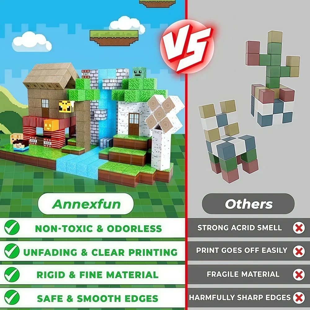 Magnetische Blöcke 2025 – Dschungelszene, Straßenszene, Gebäudemodell, kreative DIY-Tischdekoration, geeignet für Kinder