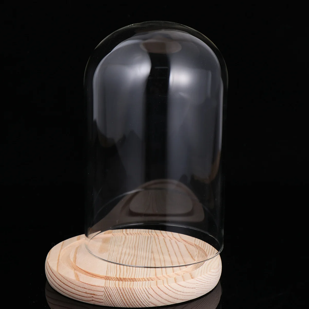 

Eternal Flower Glass Dome 9X15Cm Transparent Craft Display Cover Wood Base Diy Decor Gift Flower Dome Cover Storage Jar