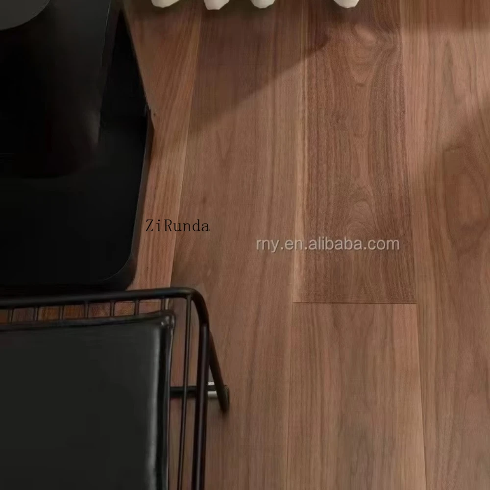 Versión personalizada piso de ingeniería de estilo tradicional moderno tablero ancho nogal americano marrón miel cepillado