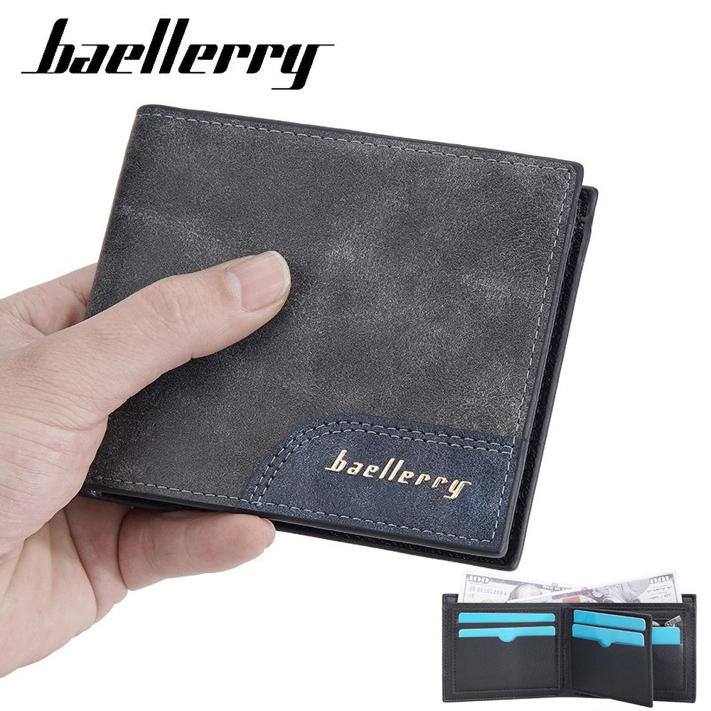 Men's Business Elite Wallet Military RFID Protection Slim PU Leather 6-Slot Card Holder Travel Ready