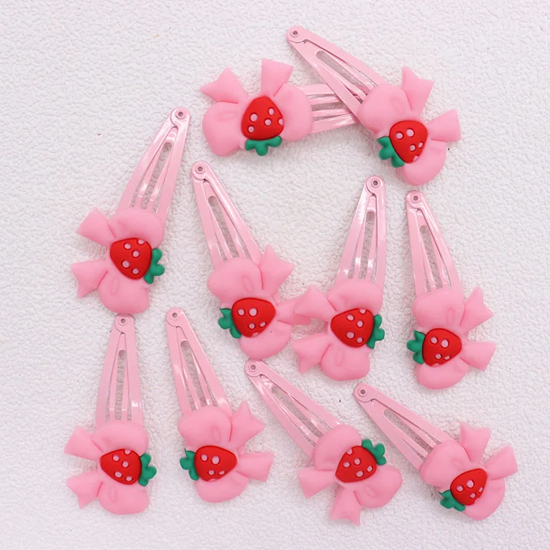 

10Pcs/Set Girls Cute Cartoon Strawberry Bow 5cm Hairpins Children Lovely Hair Clips Barrettes Headband Kids Hair Accessories