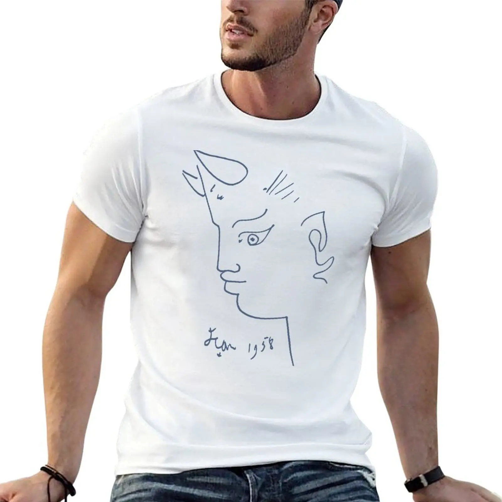 

Jean Cocteau | Tete de Faune (Head of Fauna), Artwork Reproduction T-Shirt man t shirts graphic t shirt for man T-Shirt
