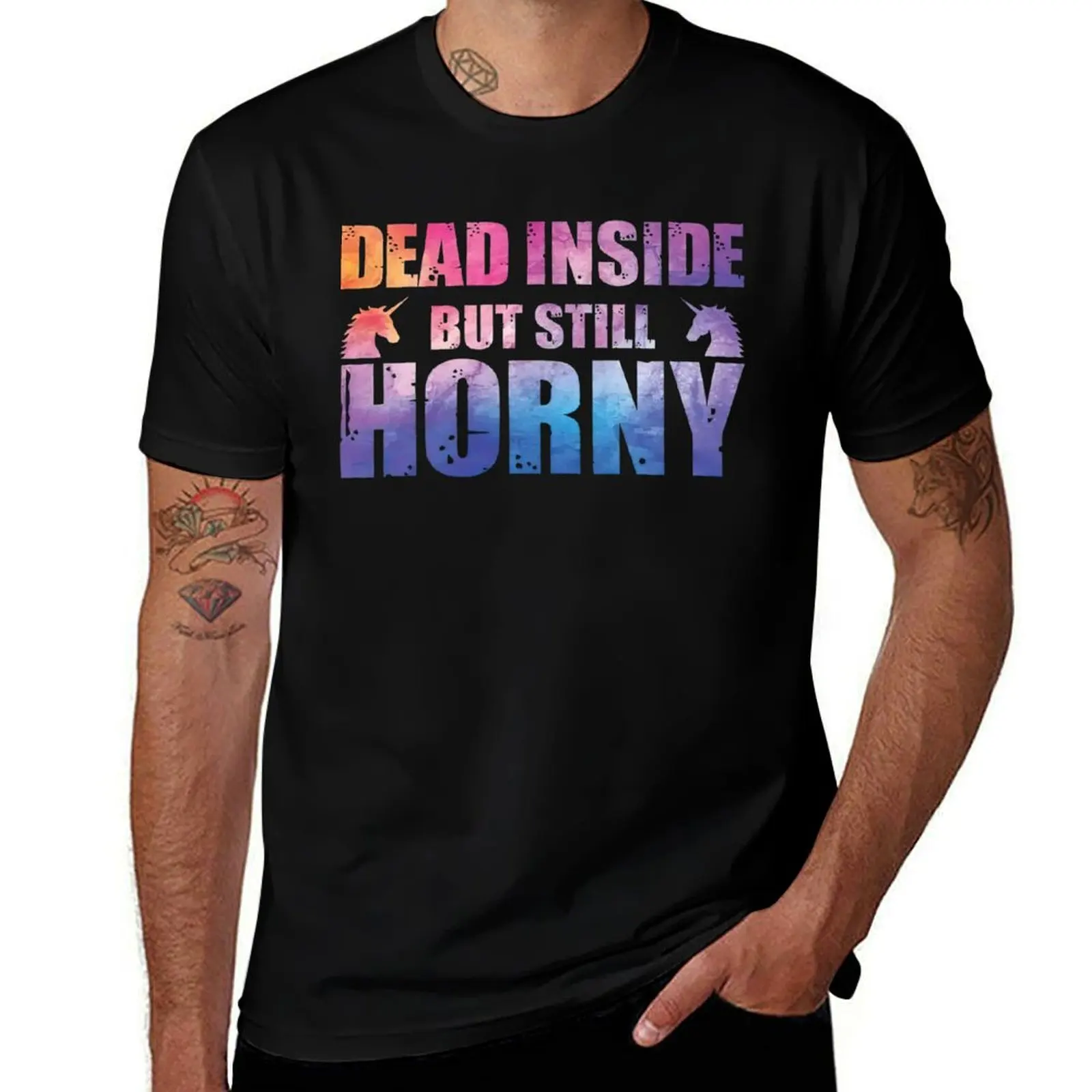 

Dead Inside But Still Horny Unicorn T-Shirt t shirts with prints t shirts for man cotton