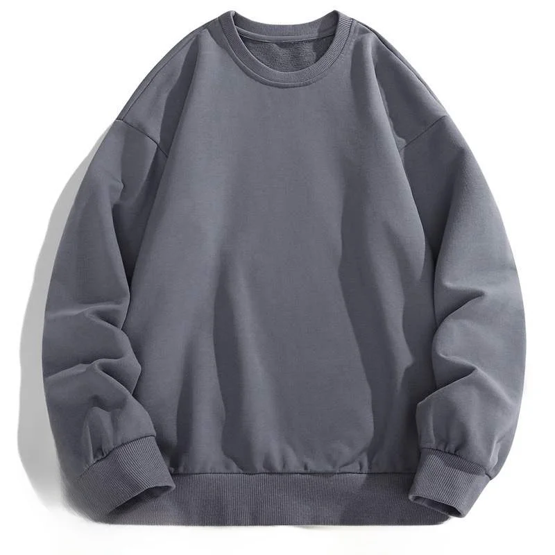 

Новая однотонная мужская толстовка с круглым вырезом и длинными рукавами, весенне-осенний свободный повседневный топ без бренда (регистрированная торговая марка)