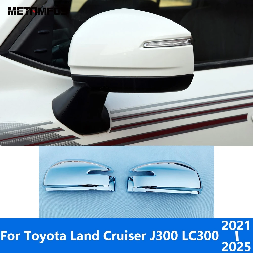 

For Toyota Land Cruiser J300 LC300 2021-2024 2025 Chrome Rearview Side View Mirror Cover Trim Exterior Accessories Car Styling