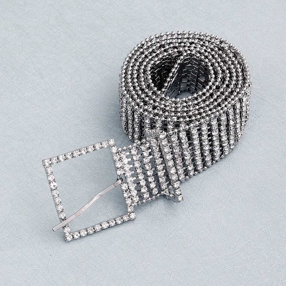 

8 Rows Crystal Embellished Waist Chain Bridal Wedding Belt Shine Sash Accessory for Bride Bridesmaid Party Bride Belt