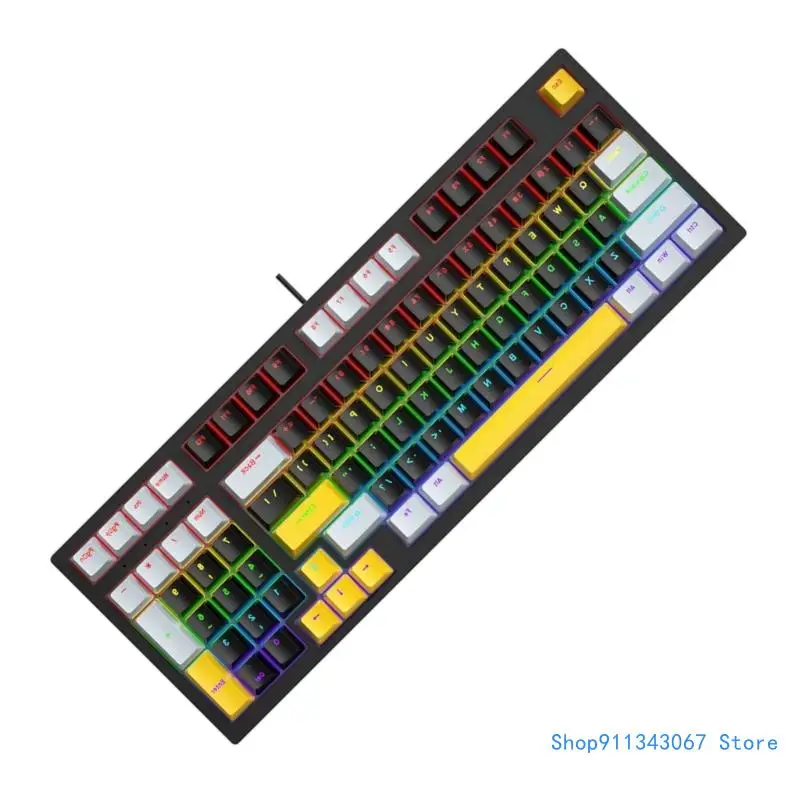 

Wire Mechanical Keyboard with LED Backlights for Gaming Enthusiasts Type C Port Drop shipping