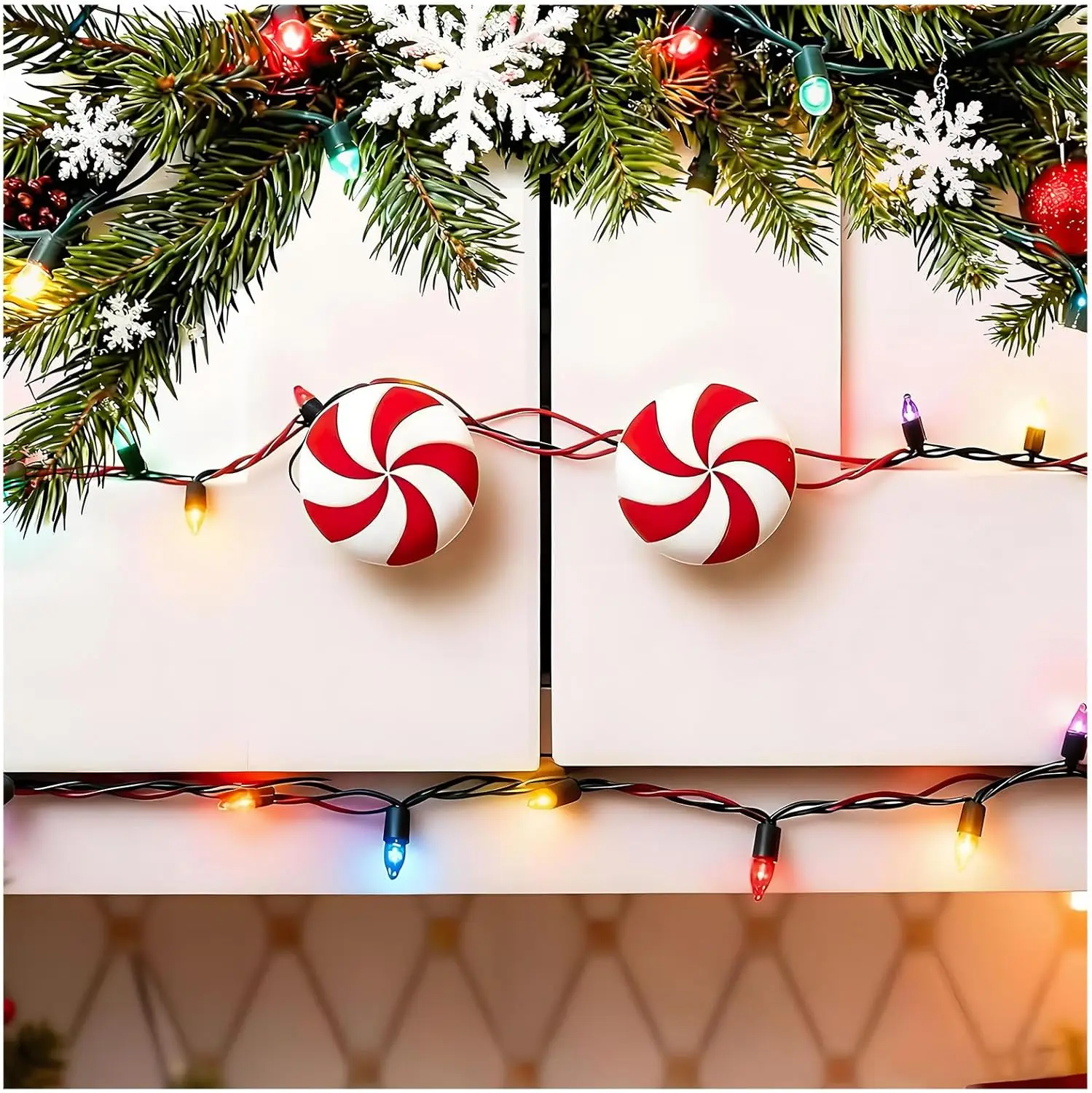 

New Christmas Door Handle Protective Cover With Five Petal Candy Pull Gloves, Set Of 10 Pieces