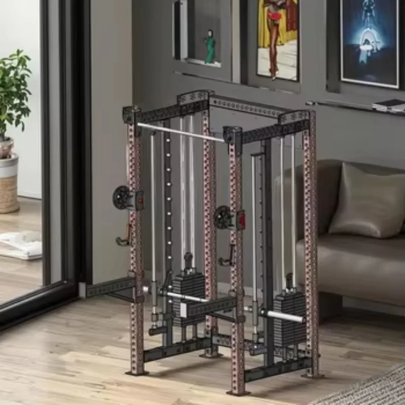 

Unisex Steel Home Gym Rack Multi-Functional Integrated Training Station Squat Push Gantry Stool Electric Front Smith Machine