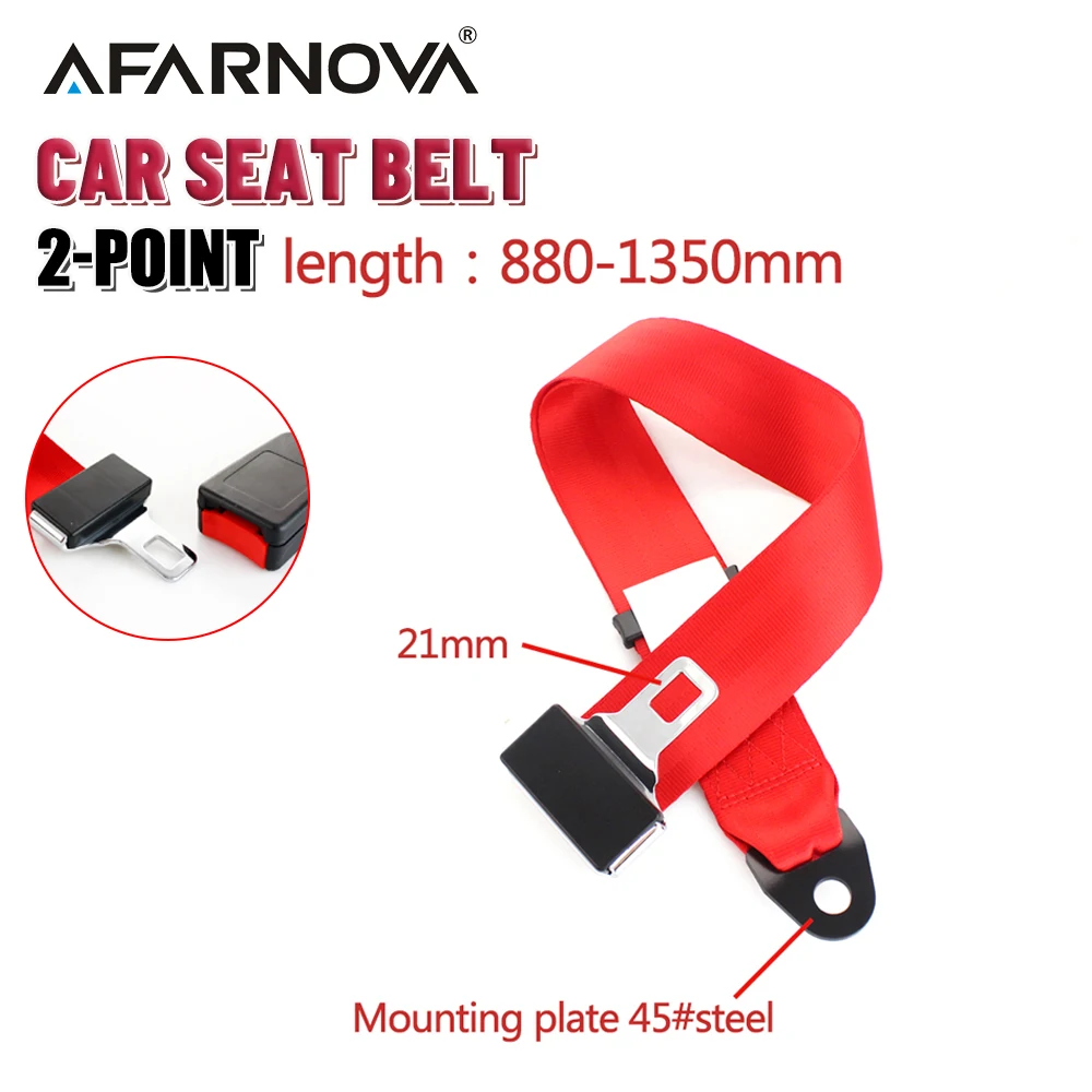 

2-Point Extendable Car Safety Belt with Buckle - High-Quality, Adjustable Length, Universal Fit‌ (Black/Beige/Gray/Red)