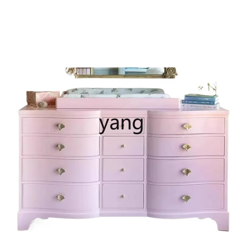 

LZR French solid wood chest multi-functional locker bedroom bedside storage cabinet