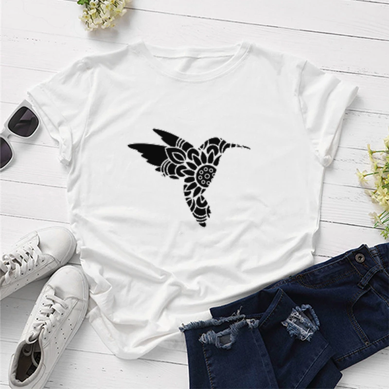 Floral Hummingbird Shirt  Bird Lover  Hummingbird Books T-Shirt   y2k aesthetic  graphic t shirts  clothing women