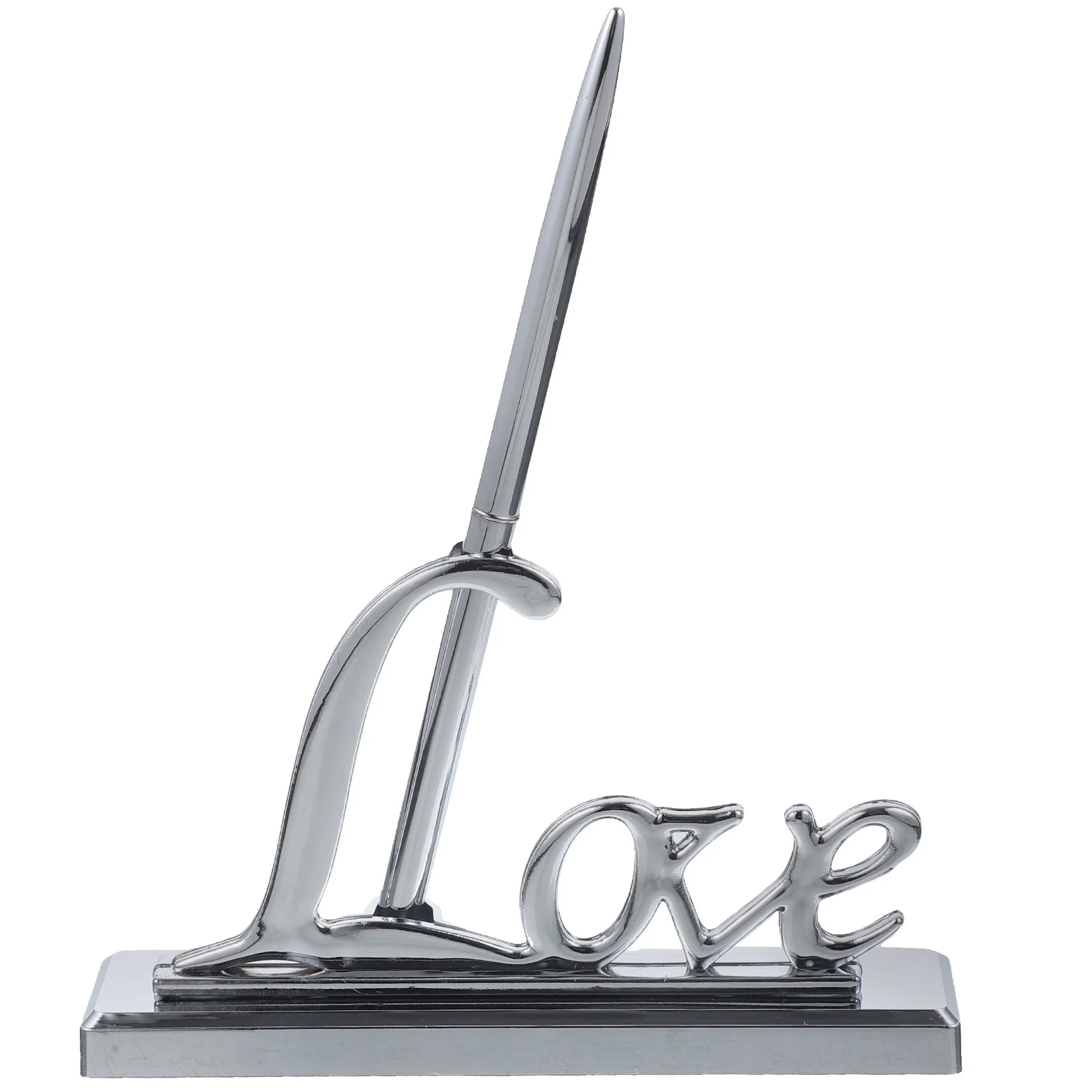 

Элегантная серебряная ручка для подписи на свадьбу с гравированным держателем для гостевой книги — идеальный аксессуар для девичника