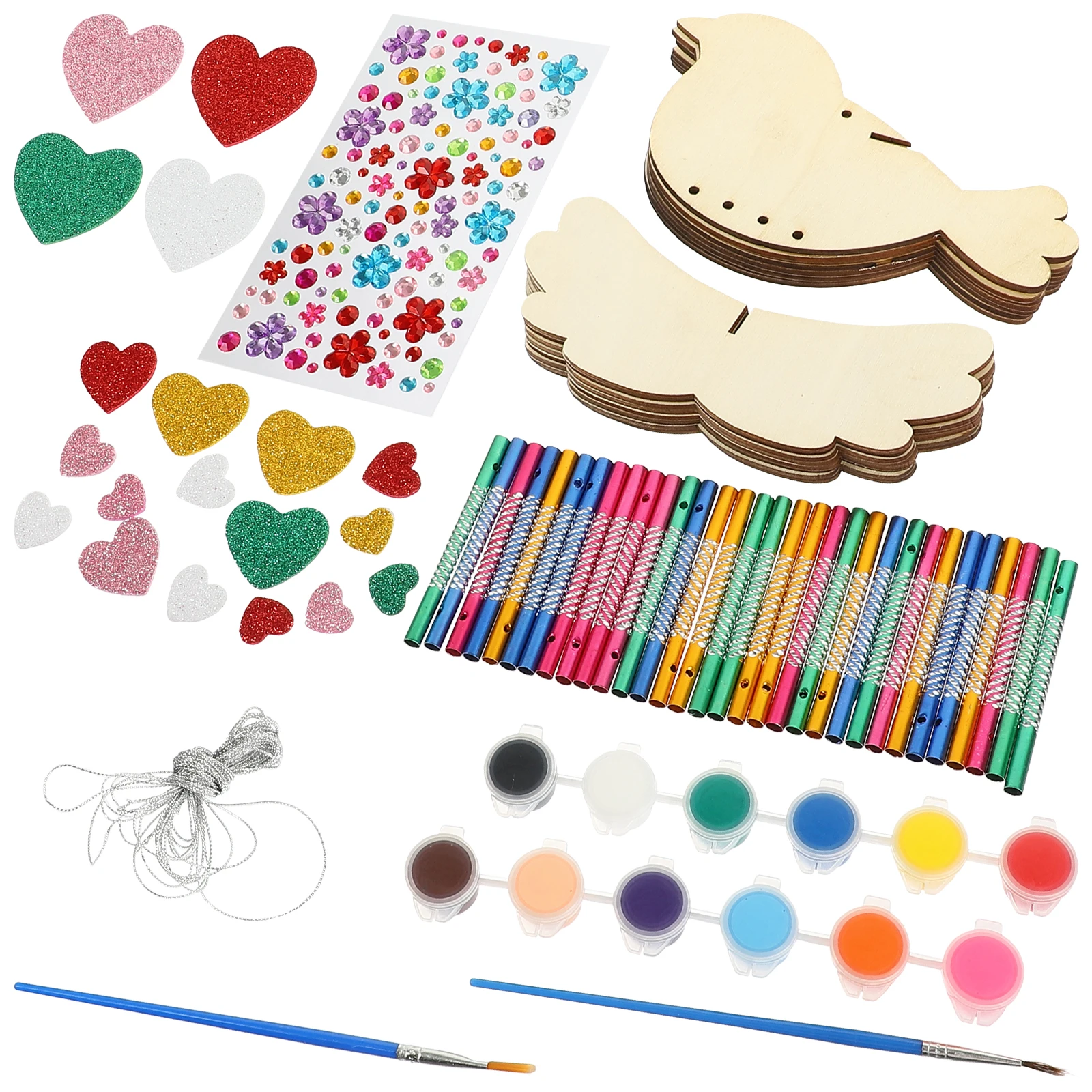 

Набор колокольчиков с граффити «сделай сам», незаконченный деревянный колокольчик с птицей, набор подвесок ручной работы, деревянные колокольчики для уличного сада, балкона, вечеринок