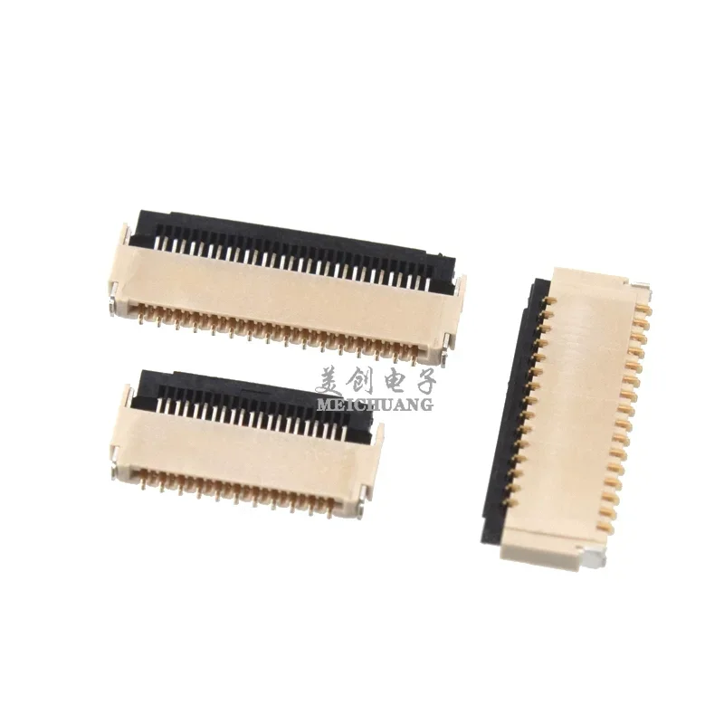 5pcs Fpc 0.3mm Flexible Cable Connector Socket Clamshell Bottom Contact Type 11p/13/15/21/23/25/31/33/35/39/41/45/51 Pin
