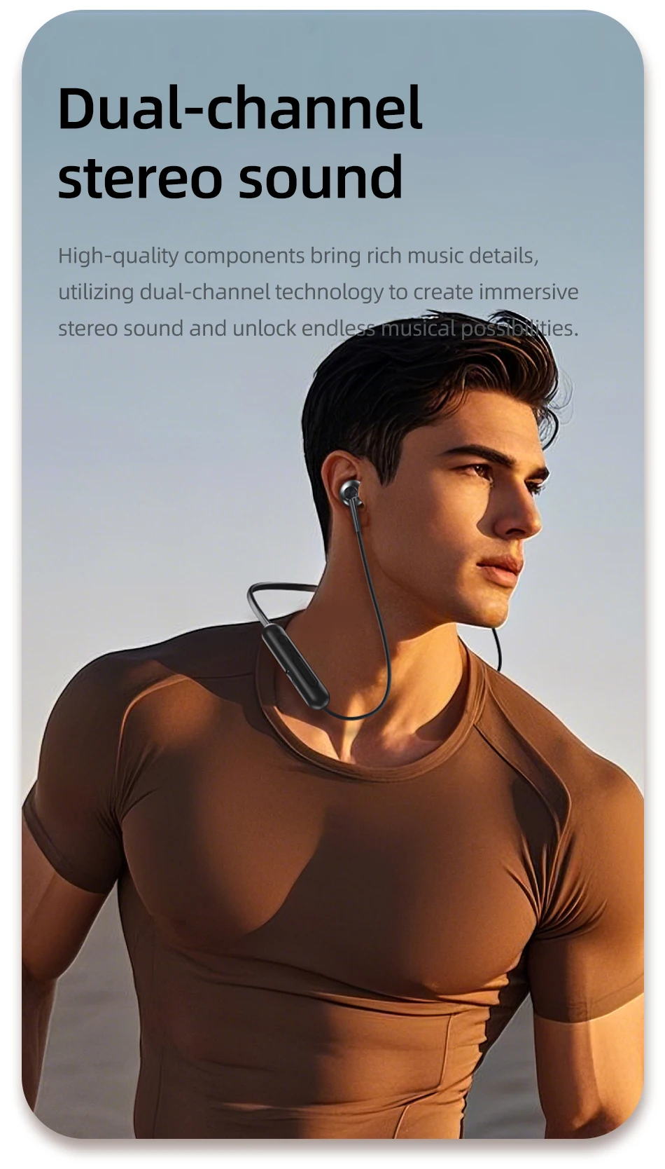 Awei G82BL Wireless Bluetooth Sport Earphones HD Sterep Sound Neckband With Microphone For IPX6 Waterproof Running Earphone