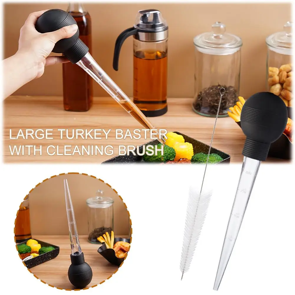 1pc Turkey Oil Dropper Cooking Turkey Chicken Oil Dropper Baster Tube Bbq Tools Pump Kitchen Flavour Food Syringe Pipe O3c5