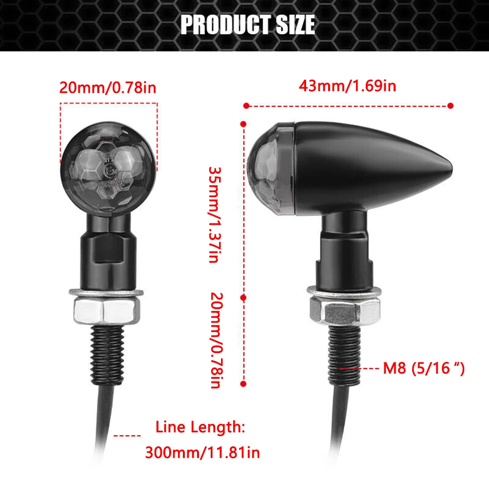 8mm Motorcycle Mini LED Turn Signal Light Bullet Moto Flashing Light 12V Moto Led for Kawasaki Suzuki Yamaha image 4