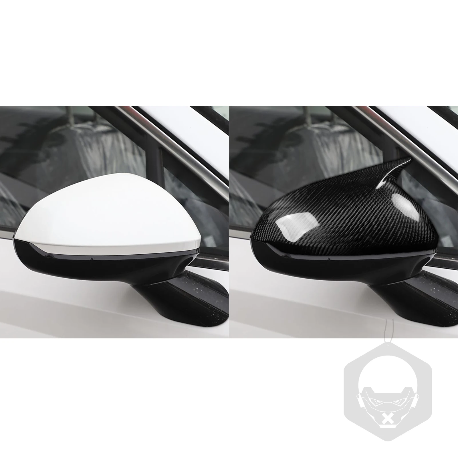 2 قطعة ألياف الكربون الحقيقية اكسسوارات السيارات غطاء مرآة جانبية الكسوة الزخرفية لشركة هيونداي سوناتا 11th 2024-2025 #4