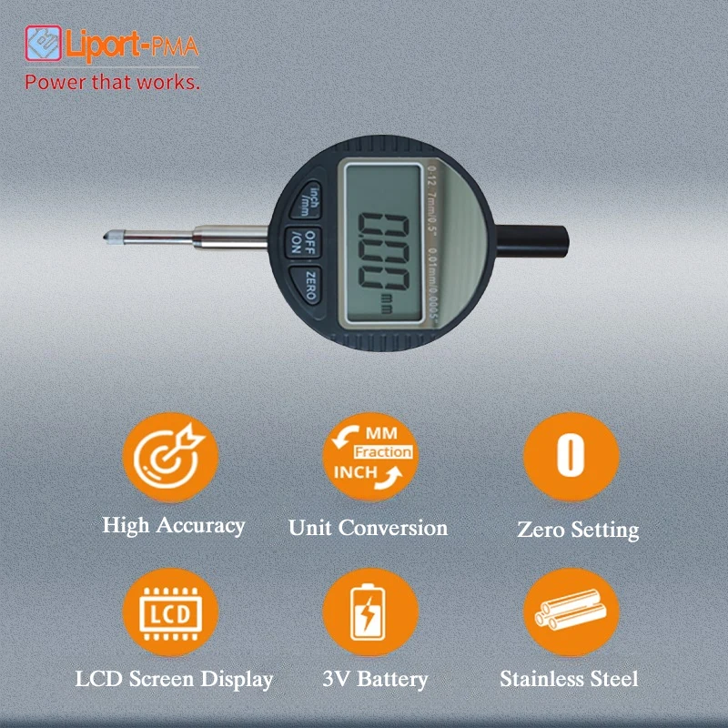 Range 0-12.7mm 0-25.4mm 0-50.8mm High Precision Digital Dial Indicators Digital Micron Indicator Gauge Micrometer Gauge Tool