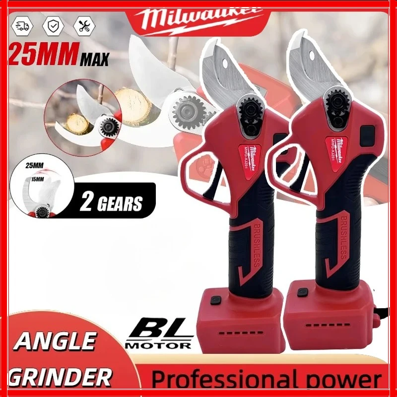 

Milwaukee 18V Battery Cordless Scissors Brushless Electric Trimmer LED Display Gardening Orchard Electric Trimming Tool.