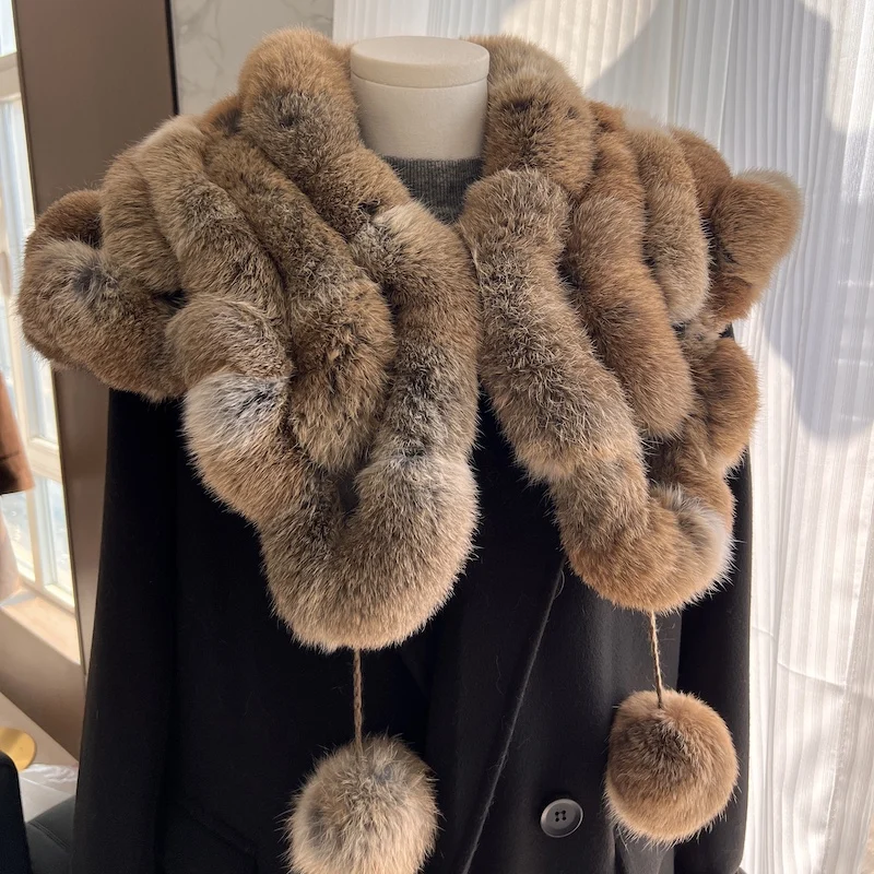 صحيح أرنب الفراء مثلث شال عباءة دافئة وسميكة الرقبة حماية وشاح فرو الأرنب الحقيقي وشاح شال في الخريف والشتاء