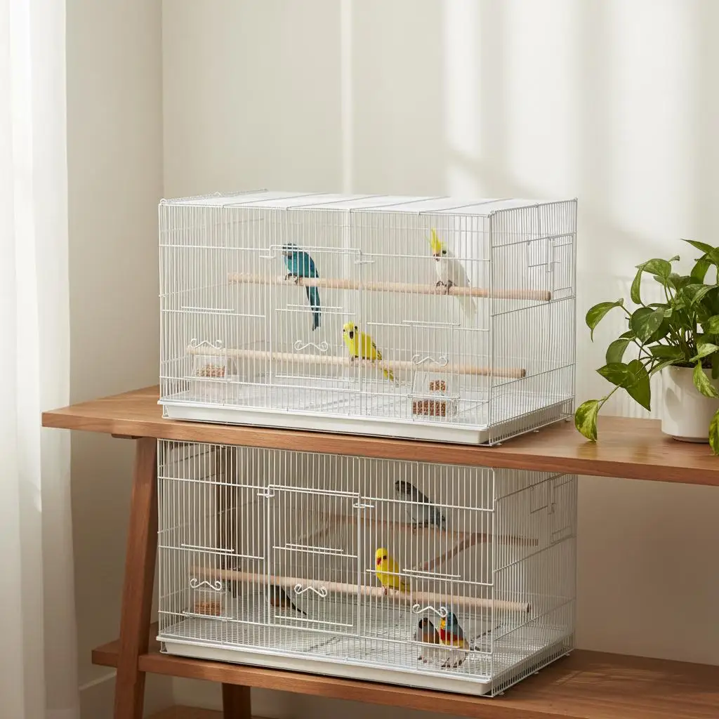 

Складной переносной вольер для птиц 30 дюймов для дома, зоомагазина, путешествий на автомобиле, с отсоединяемой ручкой и перьями-подставками