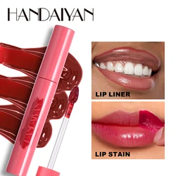 Handaiyan-Brilho Labial De Longa Duração, Batom Marrom, Fosco Líquido, Lipgloss Impermeável, Tint Glaze, Lip Liner, Maquiagem