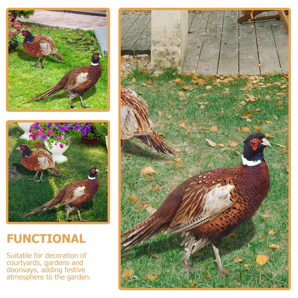 

Acrylic Decorative Inserts 2 Sets Outdoor Lawn Stake Chicken Garden Pheasant Stakes Yard Ornaments Durable Garden