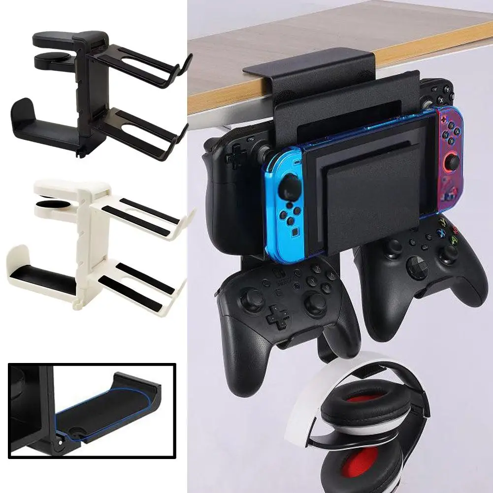 Under Desk Headphone Handle Hook For PS5 Game Desktop Controller Holder Handle Bracket Universal Hanger Punch-free Storage U4H4