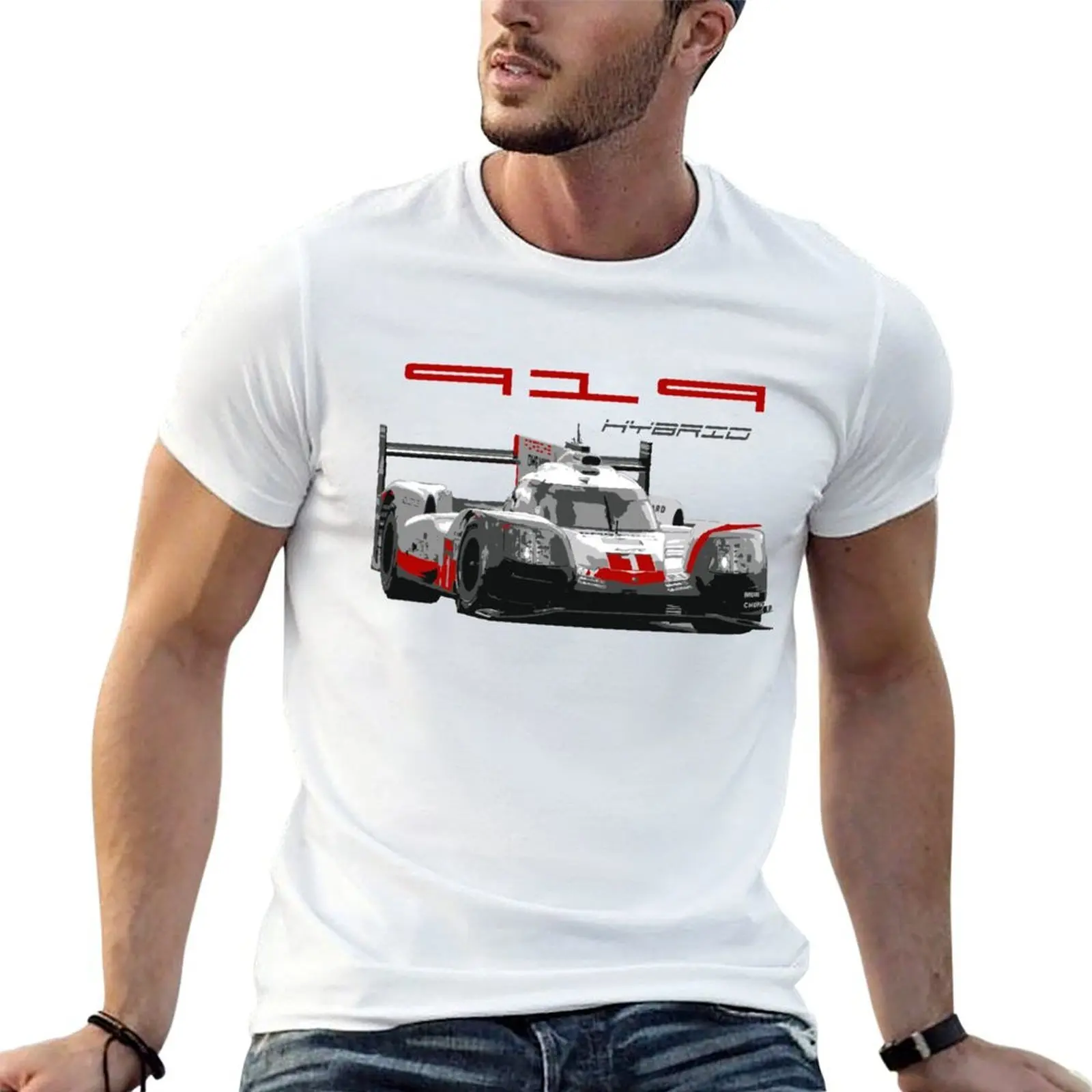 Camiseta de coche de carreras 2017 919 Hybrid LMP1, camisetas de algodón para hombre, camisetas 100% de algodón con estampados, camiseta