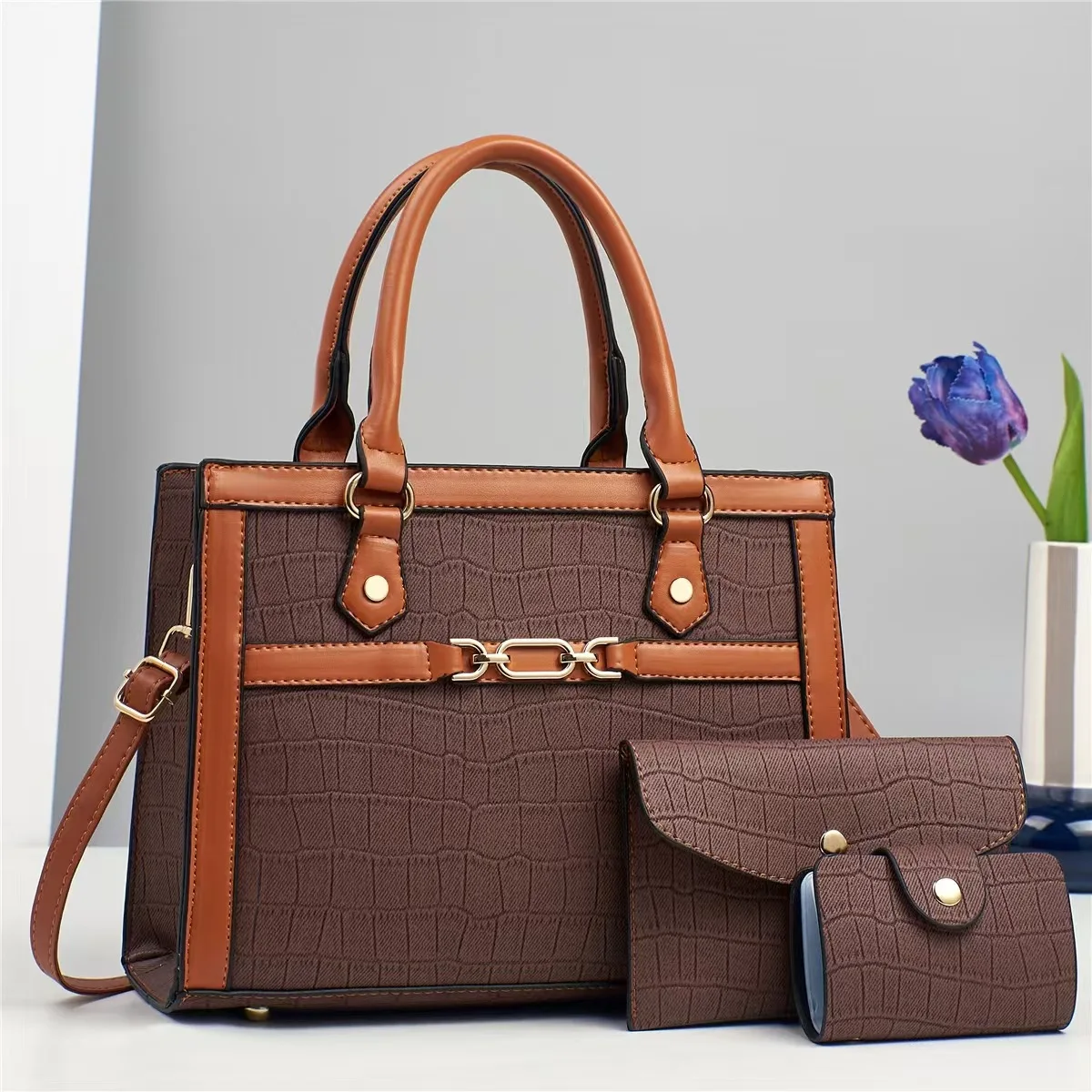 3pcs/set Women Totes with Wallets Large Capacity Handbags Fashion Trend Female Crossbody Shoulder Bags For Leisure Shopping