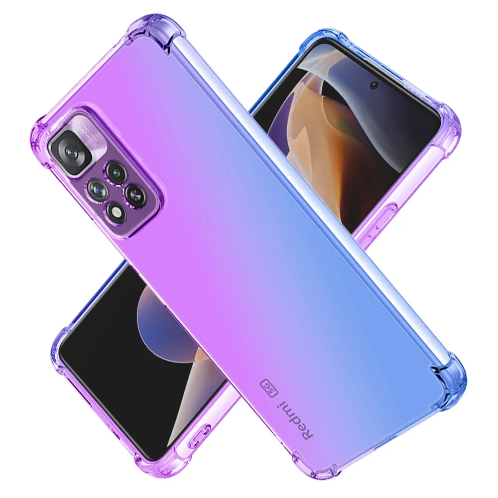 

Clear Cute Gradient Case for Redmi Note 11 5G Slim Anti Scratch Flexible TPU Cover Shockproof Case for Redmi Note 11 Pro Plus