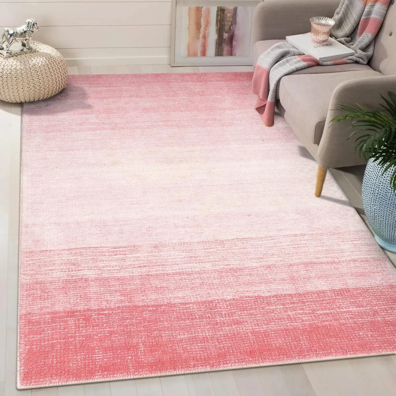 

Living Room Large Carpet Pink Gradient Color Carpets Bedside Floor Mat Modern Style Home Decoration Rug Alfombra De Salón 거실 카펫