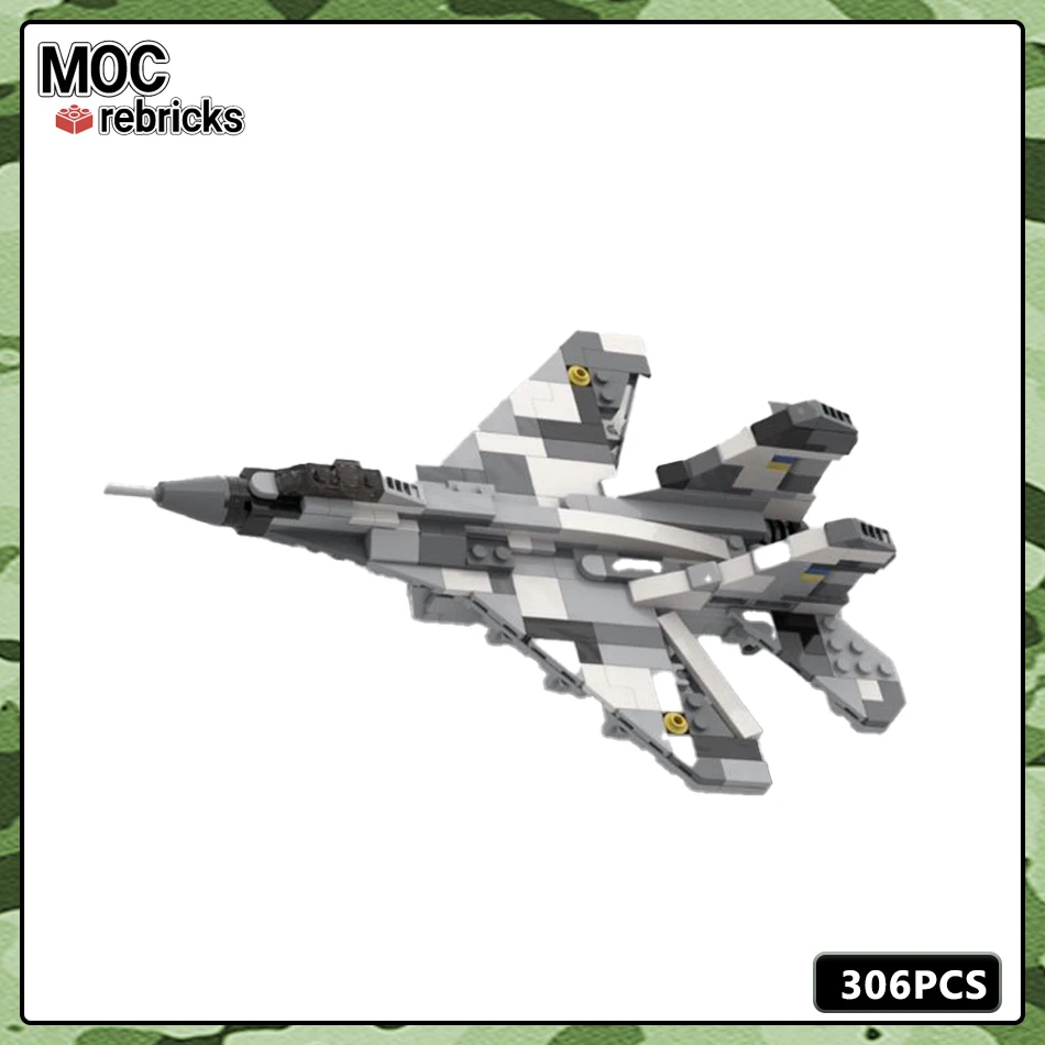 Military Weapons Series MOC Building Block MiG-29 Flighter DIY Assembly Model Technology Bricks Aircraft Kids Toys Gifts