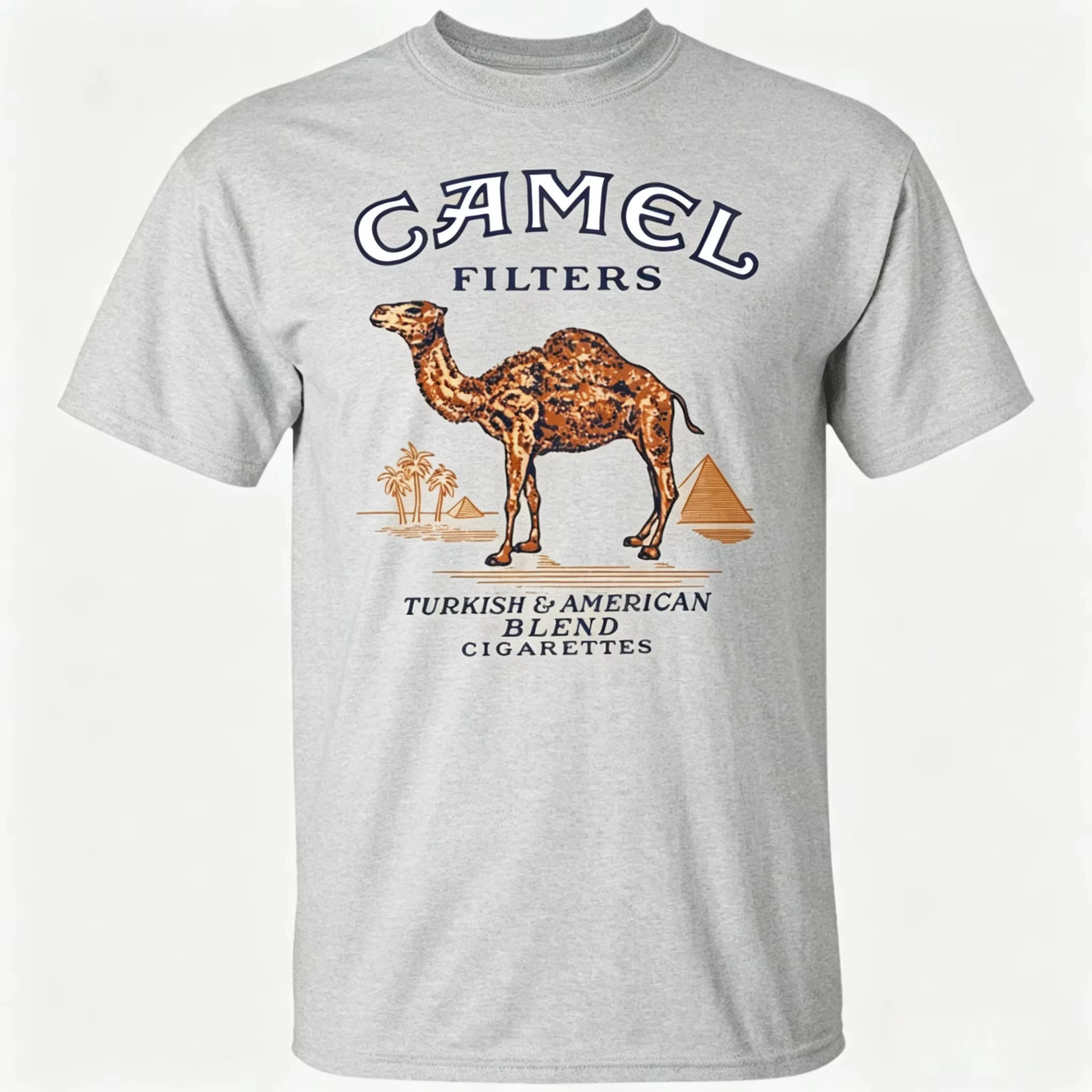 Camel Cigarette Pyramid Classic Graphics Baumwoll-T-Shirt 2026 Neuer Amerikanischer Stil für den harten Mann – Detail 6