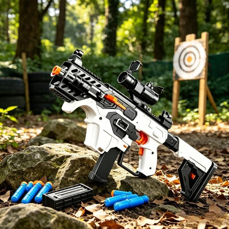 Electric Auto Soft Dart Blaster Toy Gun Outdoor CS Battle Game Submachine Model Birthday Xmas Gift for Boys Adult