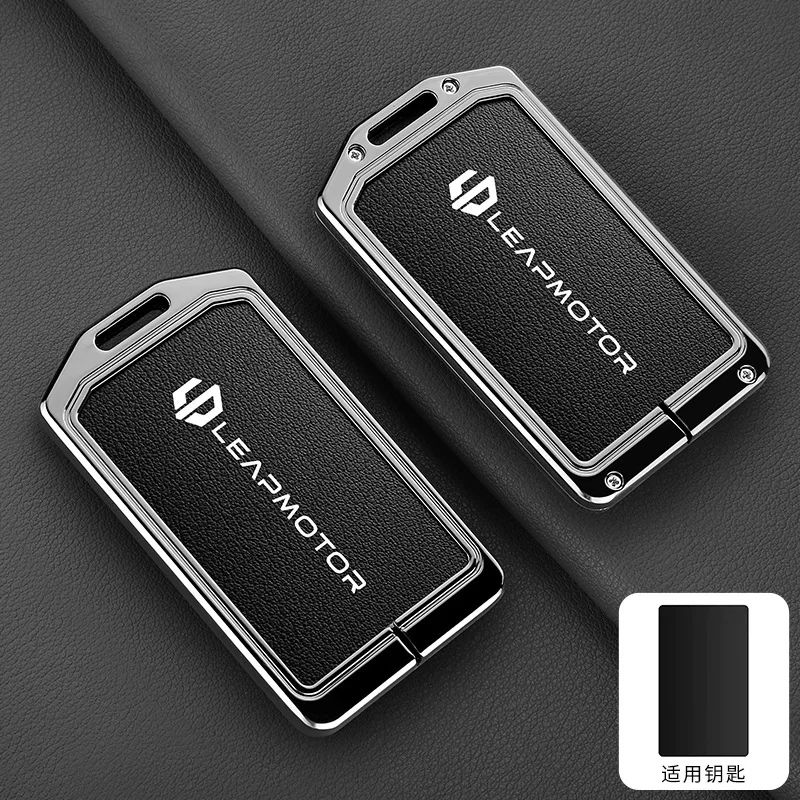 Auto Zink-legierung Leder NFC Karte Fernbedienung Schlüssel Abdeckung Fall Für Leapmotor C10 C11 C16 Schutz Halter Shell Auto Schlüsselbund Zubehör