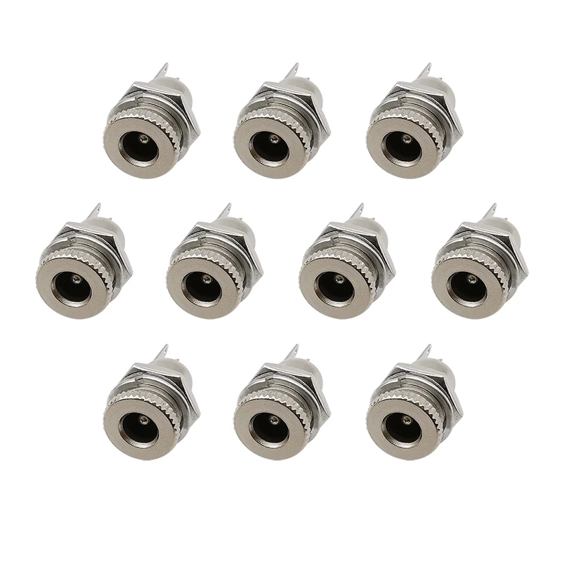 10Pcs DC-099 5.5x2.1mm / 5.5x2.5mm DC Power Female Socket Jack Panel Mount Connector 5.5*2.1/5.5*2.5 DC099 DC Power Jack Adapter