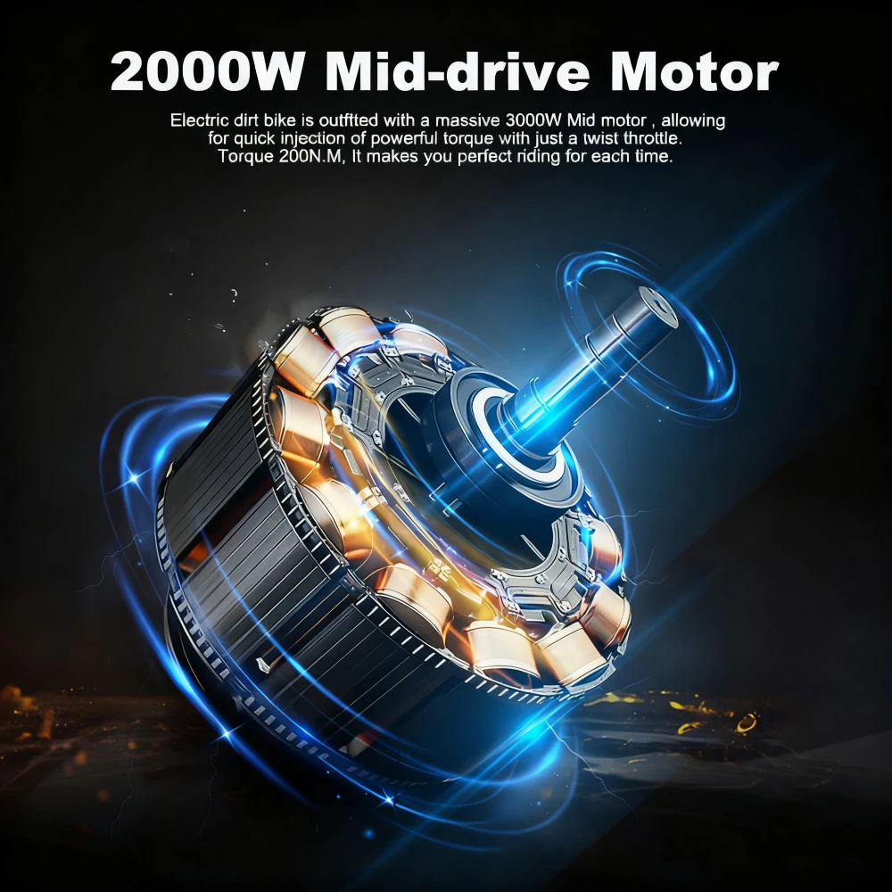 دراجة ترابية كهربائية ببطارية ليثيوم 48 فولت، دراجة جبلية كهربائية ذات تعليق كامل