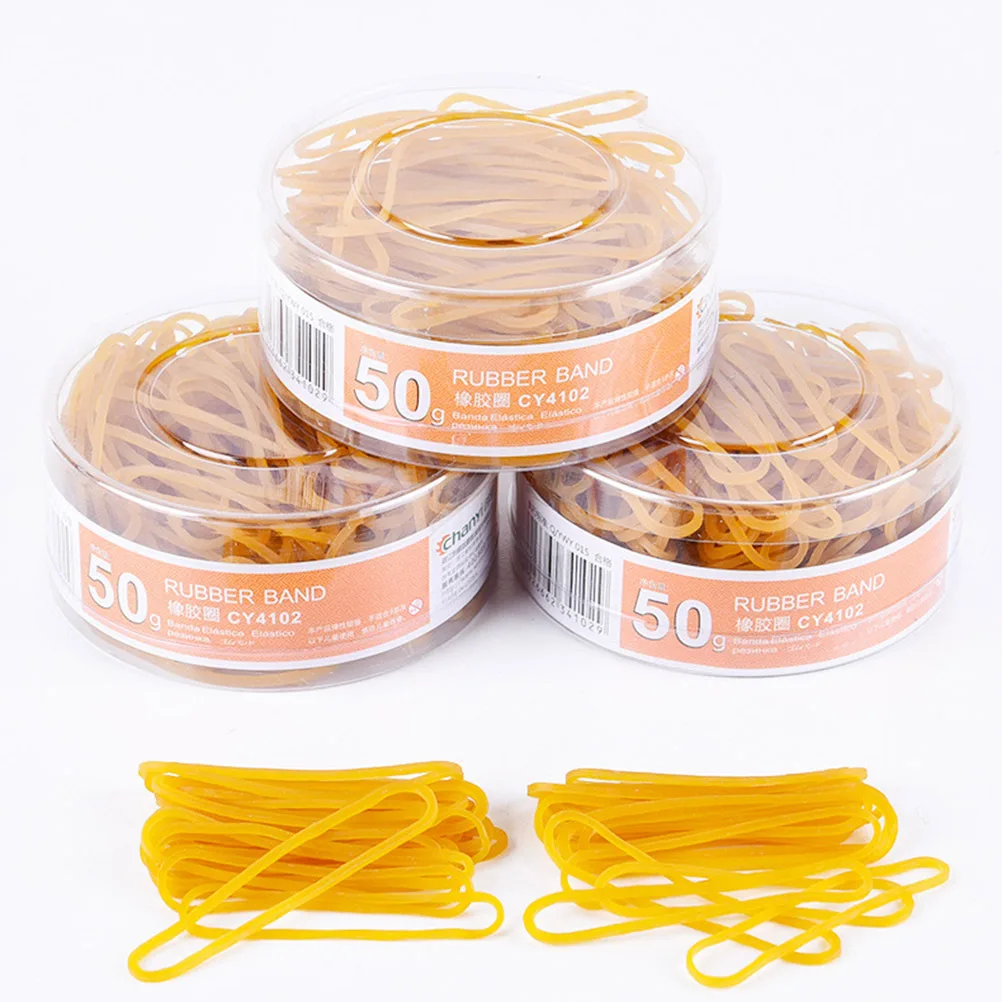 50G イエローゴムバンド 自然な弾性結束リング ホームオフィス整理用 再利用可能 頑丈な DIY ヘアロープ 軽量