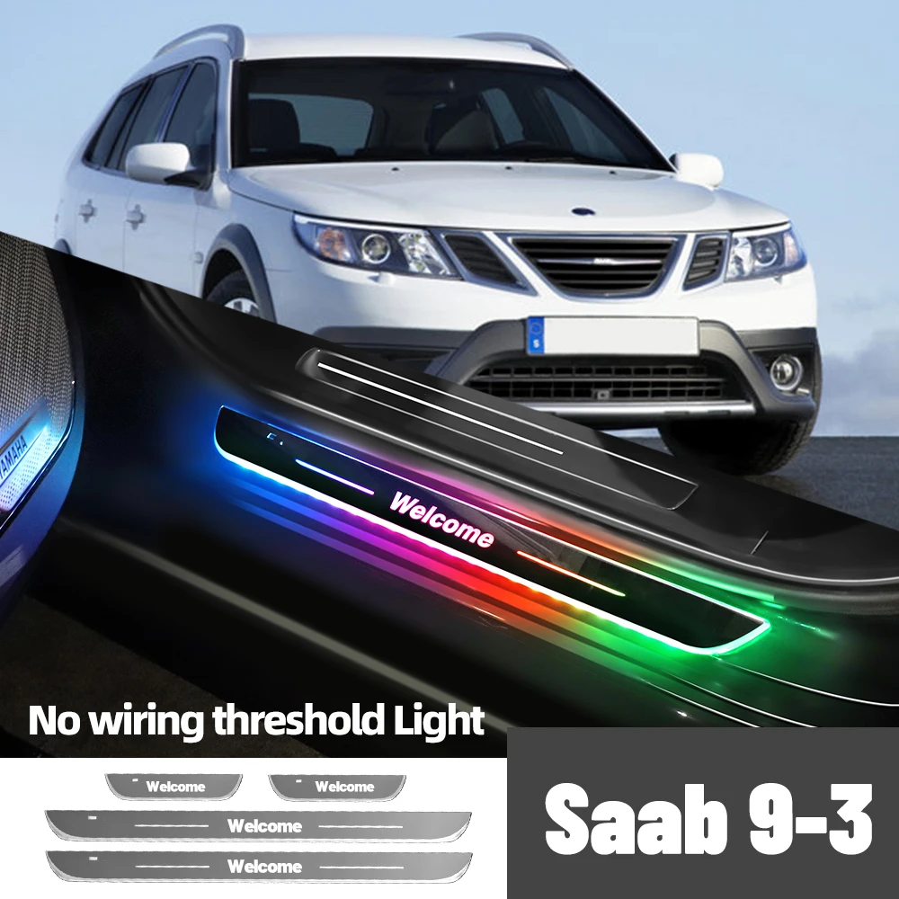 

For Saab 9-3 9-3X 1998-2015 2008 2009 2012 2014 Car Door Sill Light Customized Logo LED Welcome Threshold Pedal Lamp Accessories