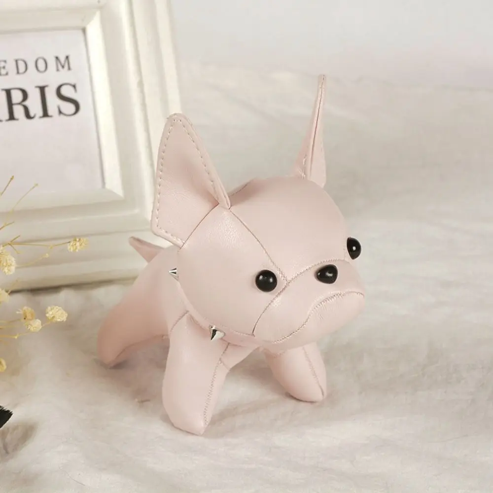 Fashion Cute Chubby Leather Keychain French Bulldog Cartoon Dog Pendant Ornaments Charm Dog Friend