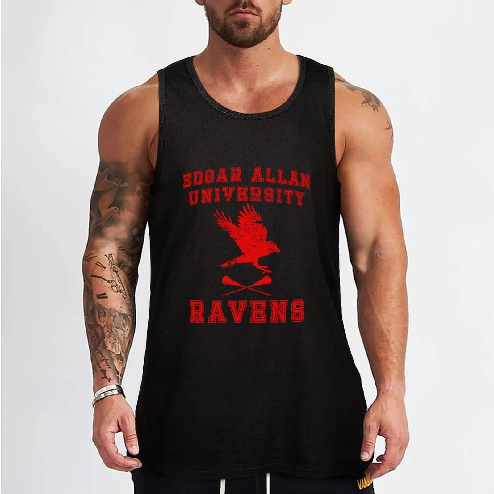 All For The Game - The Ravens Tank Top Odzież męska Luksusowy styl Męski t-shirt sportowy