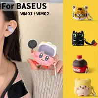 For Baseus WM01/WM02 Wireless Earphone Soft Silicone Shockproof Cover 3D Cute Cartoon Shape Protective Earphone Case Accessories