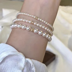Imitation Pearl Bracelet For Women Girls Elegant 3/4/6mm Perfect Round Beads Exquisite Unique Design Jewelry Wedding Party Gifts