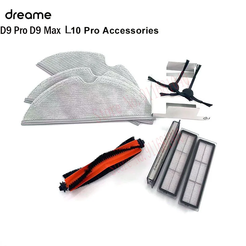 Original Dreame Bot D9 Pro D9 Max L10 Pro Robot Vacuum Cleaner  Accessories Parts, Main Brush, Side Brush, Filter, Mop Cloths